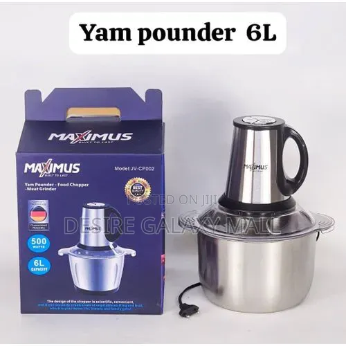 Stainless Steel Electric Food Processor and Yam Pounder