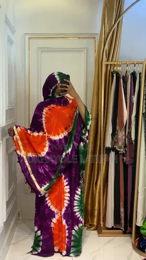 Adire Gown With Scarf