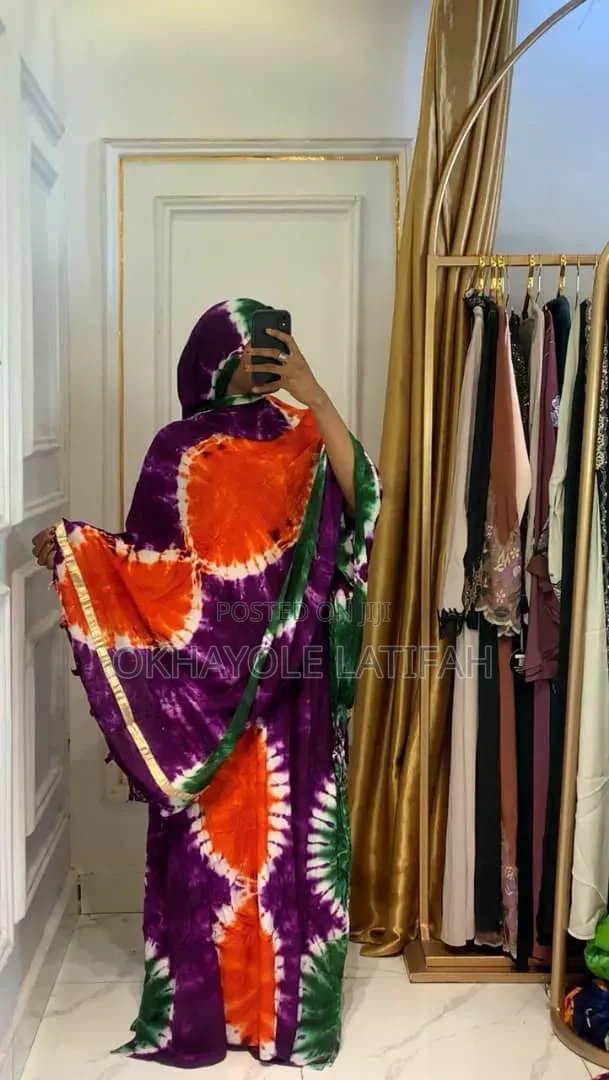Adire Gown With Scarf