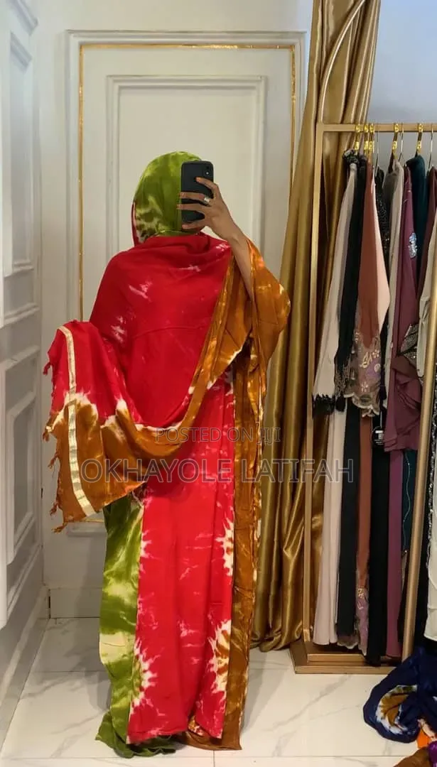 Adire Gown With Scarf