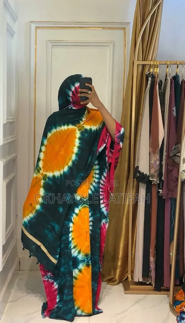 Adire Gown With Scarf