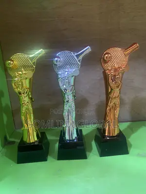 Table Tennis Trophies- Gold, Silver Bronze