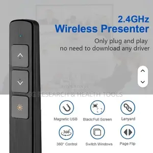 Wireless Presentation Clicker With Laser Pointer and USB Receiver