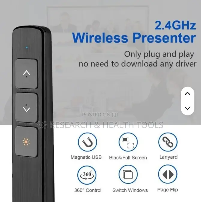 Wireless Presentation Clicker With Laser Pointer and USB Receiver