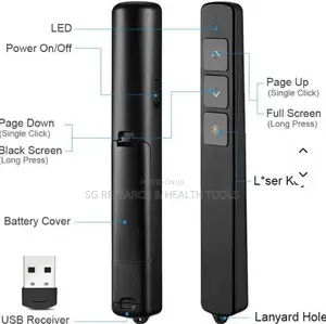 Wireless Presentation Clicker With Laser Pointer and USB Receiver