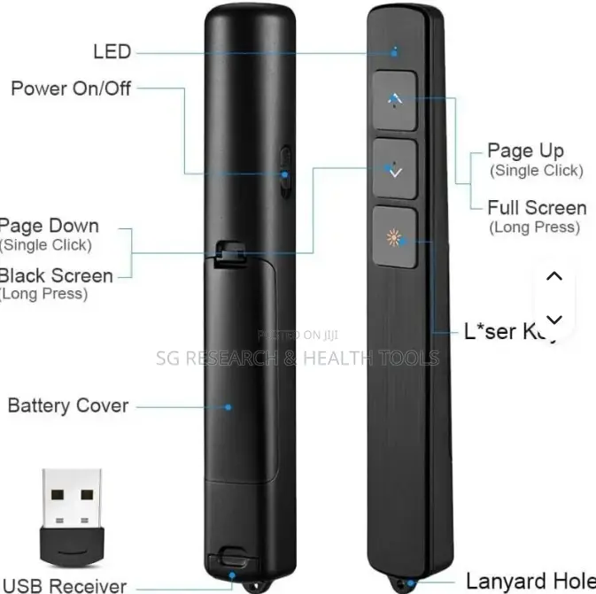 Wireless Presentation Clicker With Laser Pointer and USB Receiver