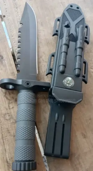 Tactical Fixed -Blade Survival Knife With Sheath and Compass
