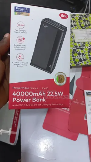 Itel PowerPulse 40000mAh 22.5W Fast Charging Power Bank (A1490)