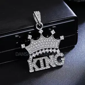 KING Crown Silver Diamond Pendant