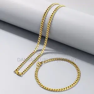 Gold Six-Sided Luxury Chain Bracelet Set