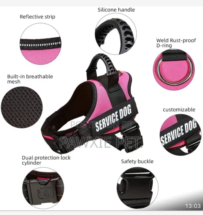 Heavy Duty Dog Harness With Silicone Handle XL