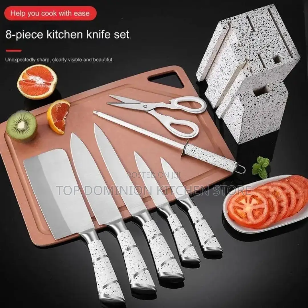 Stainless Steel Quality 8pcs Marble Kitchen Knife Set