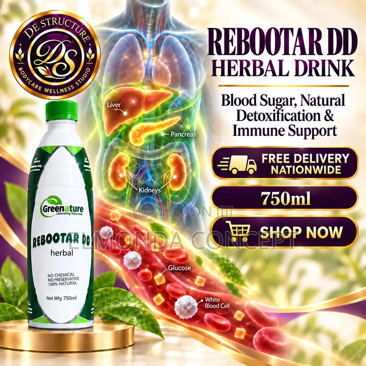 Rebooter DD Blood Sugar Wellness Support 750ml
