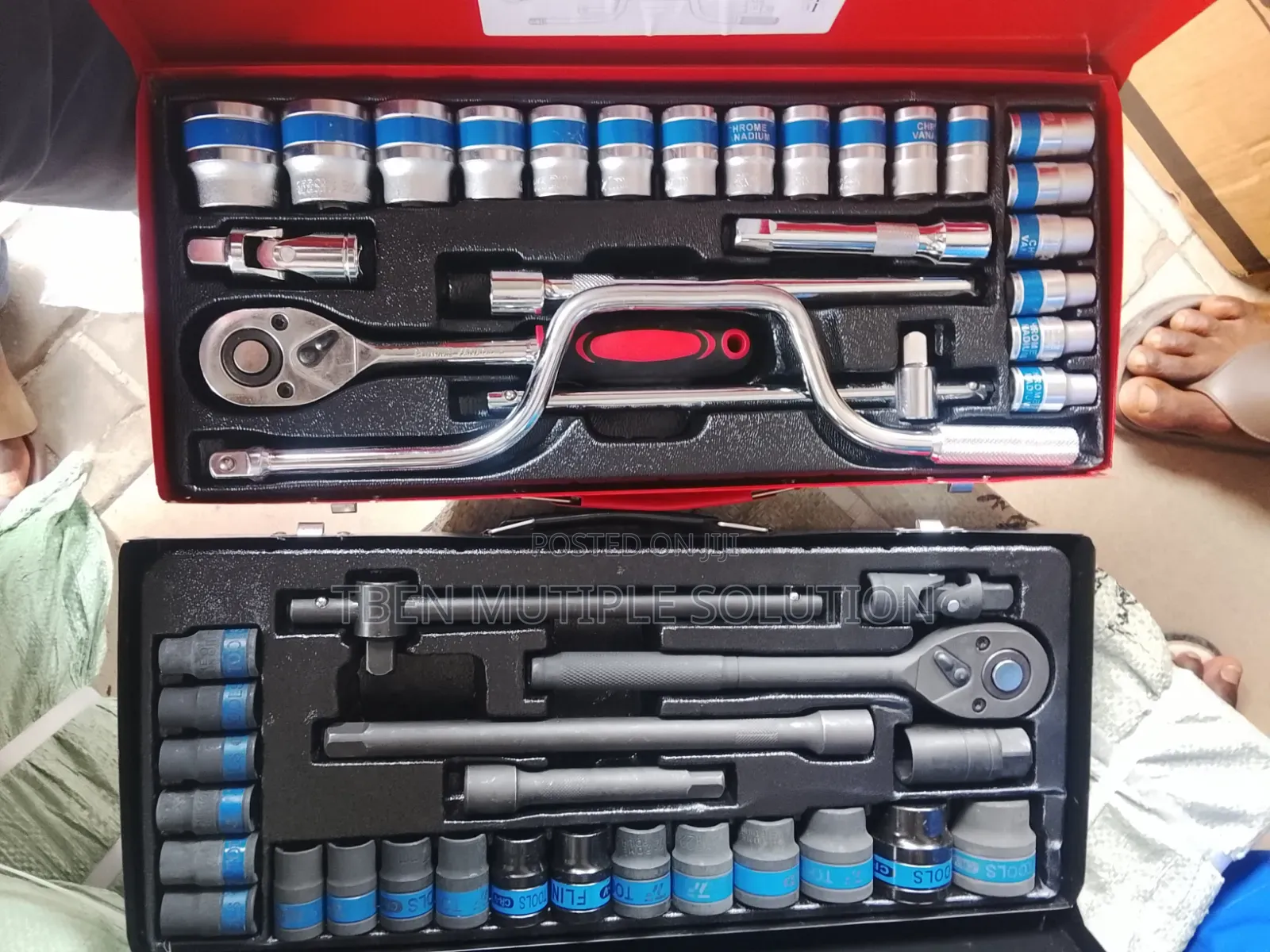 24 PCs 1/2-Inch Drive Metric Socket Wrench Set