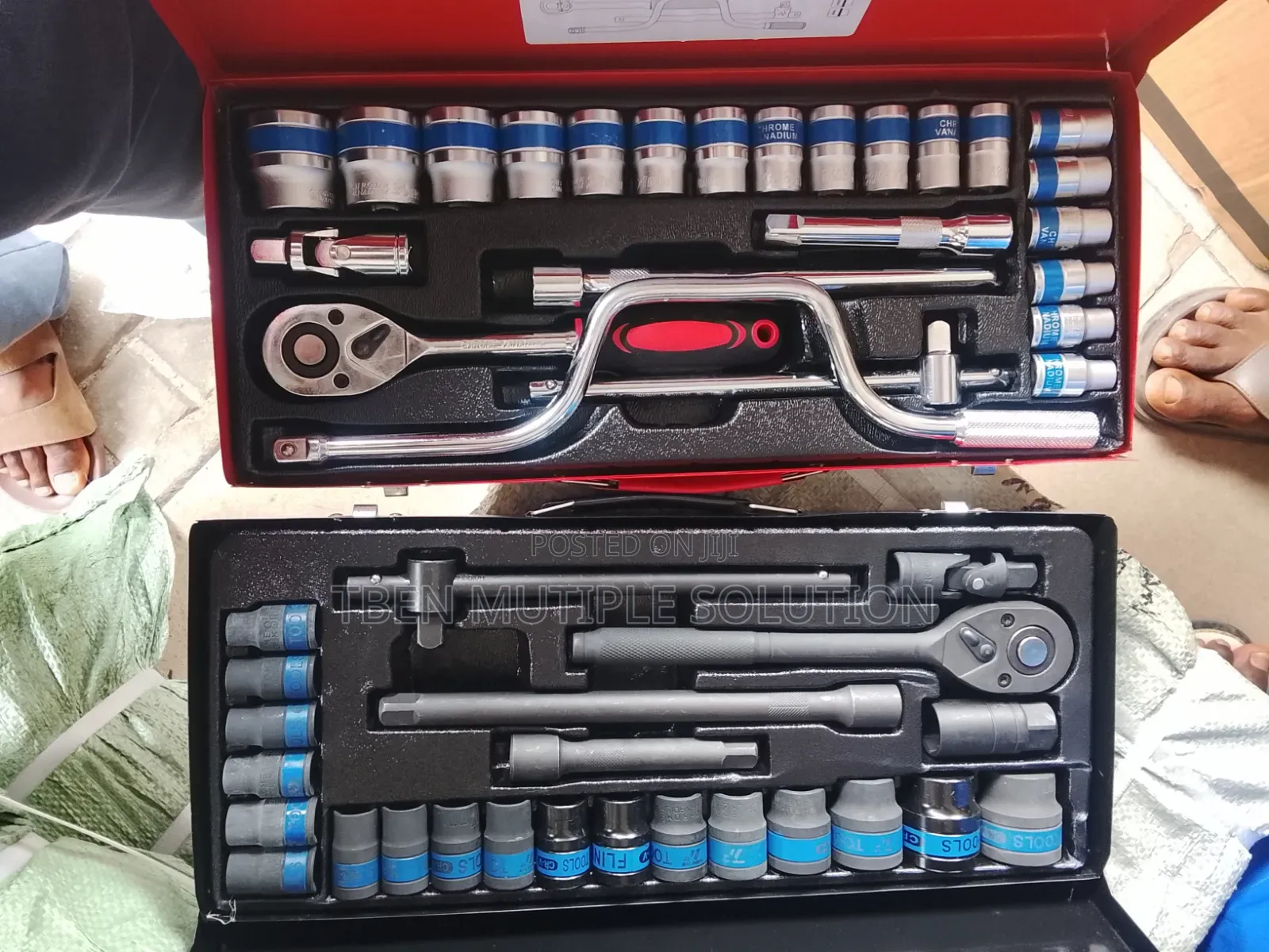 24 PCs 1/2-Inch Drive Metric Socket Wrench Set