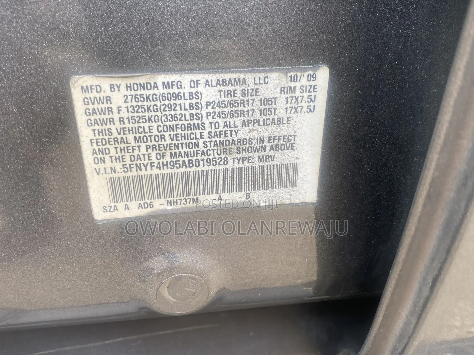 Honda Pilot 2010 Gray