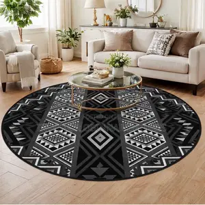 Modern Abstract Living Room Round Center Rug