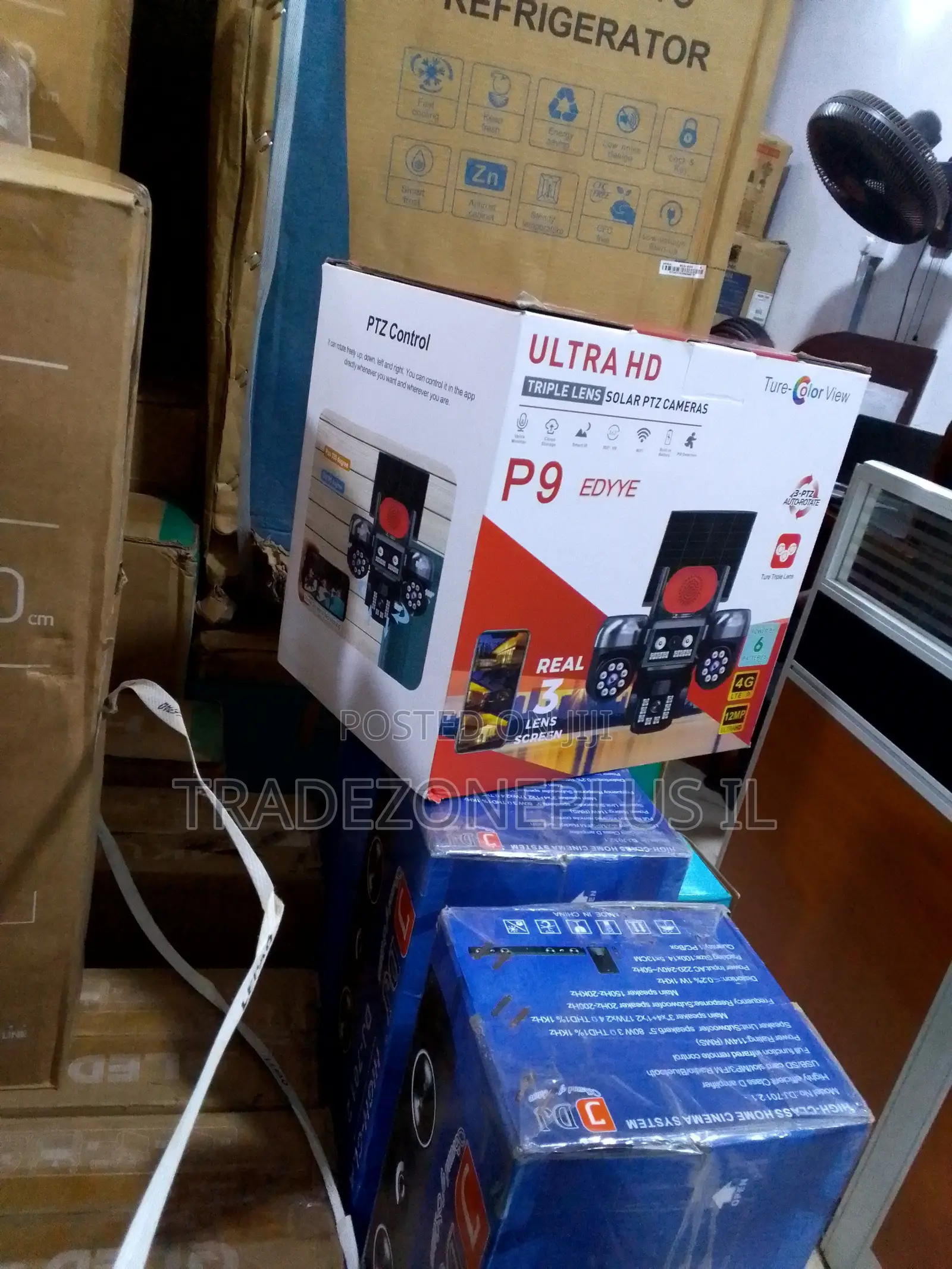 Solar Powered Triple Lens PTZ Surveillance Camera