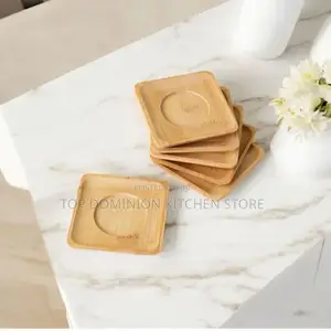 Customizable Square Shape 6pcs Bamboo Coasters