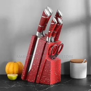 Stainless Steel Quality Kitchen Knife Set With Block Wooden Base
