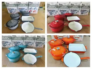 8 PCS Cast Iron Pot