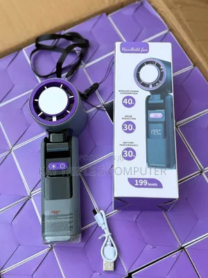 Rechargeable Mini Fan With LED Display + Power Bank Function