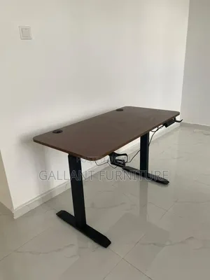 Electric Adjustable Gaming Table Brown Top