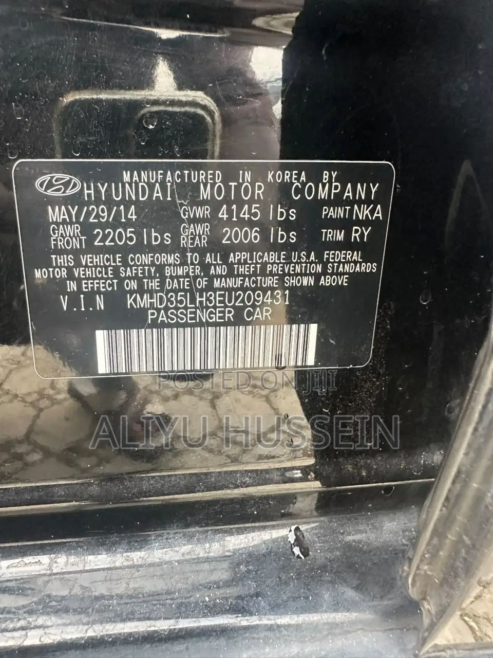 Hyundai Elantra 2014 Black
