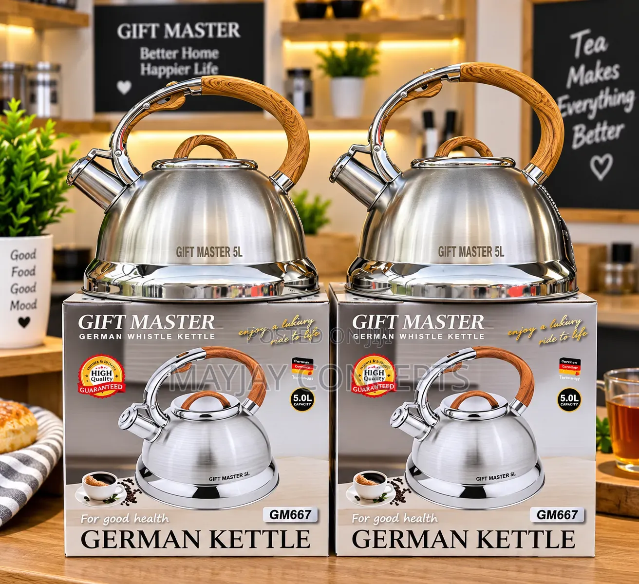 GIFT MASTER 5L German Stainless Steel Whistling Kettle–GM667