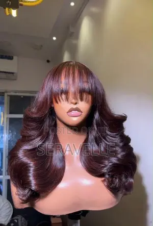 Long Layered Wig With Full Fringe/355k .”
