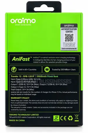 Oraimo Traveler 15 20000mah 15W Charger