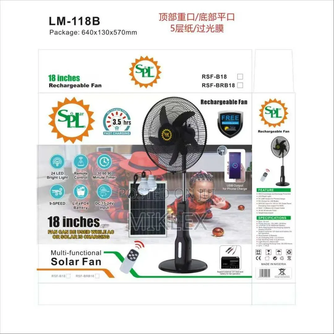 Solar Rechargeable Fan