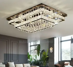 Size 800 by 600mm Led Square Crystal Ceiling Fitting for Living Room