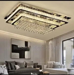 Size 800 by 600mm Led Square Crystal Ceiling Fitting for Living Room