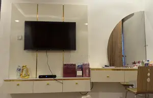 TV Console and Mirror Stand With Chair