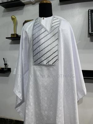 Embroidered Men's White Agbada/Native Wear