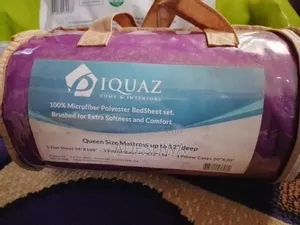 Brand New Queen Size 2 in 1 Purple Color Bedsheets and Pillow Cases