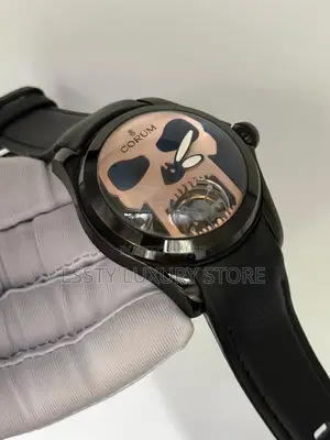 Automatic Luxury Corum Bubble Skull Genuine Leather Strap Wristwatch