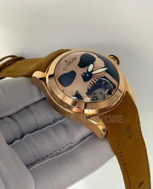 Automatic Luxury Corum Bubble Skull Genuine Leather Strap Wristwatch