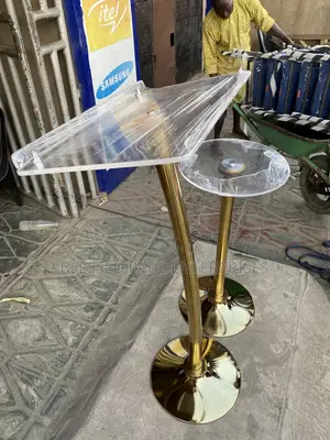 Gokd Pole Acrylic Pulpit for Church