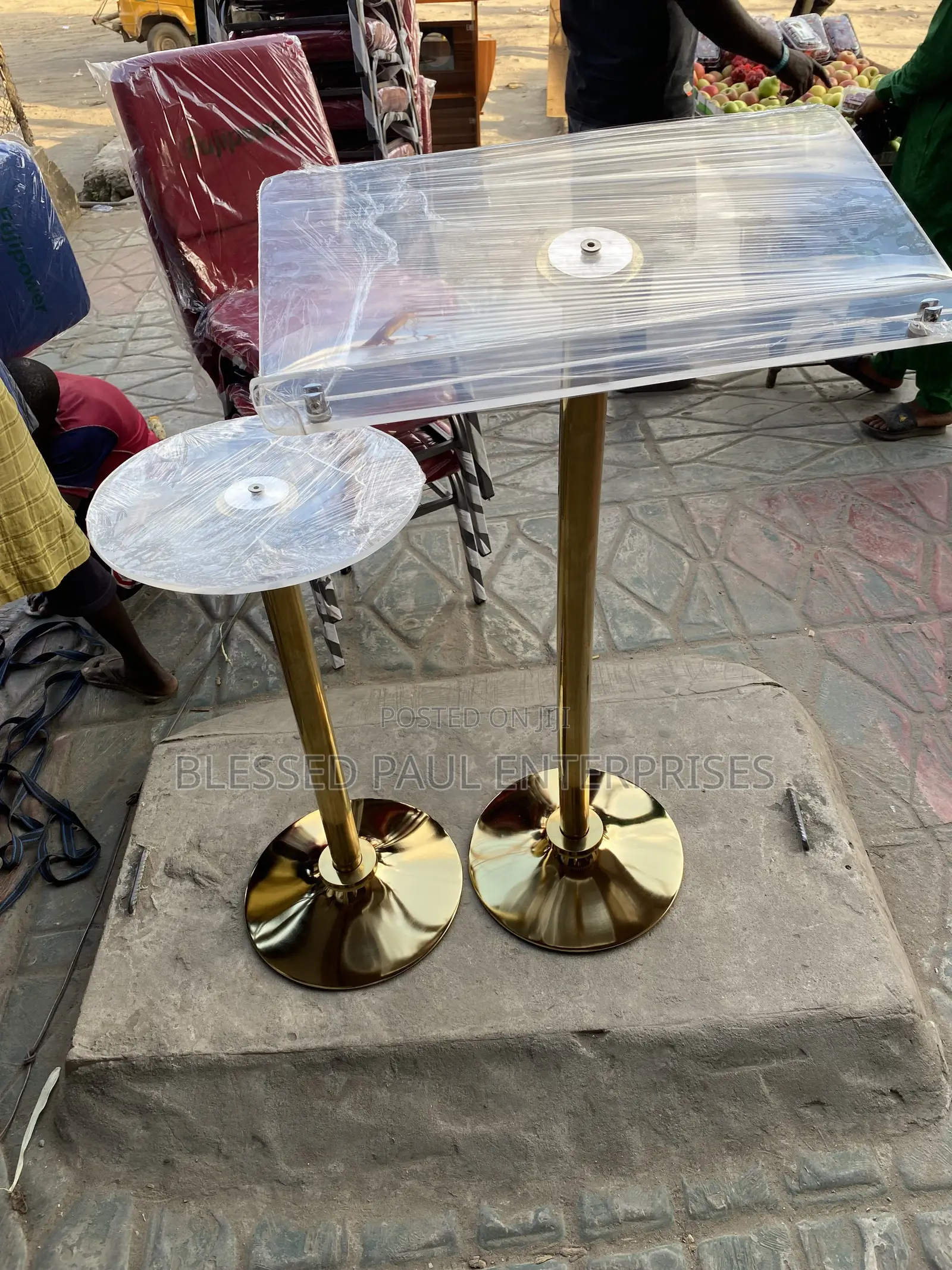 Gokd Pole Acrylic Pulpit for Church