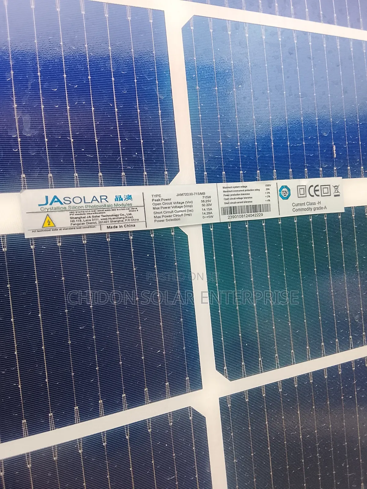 715W JA Solar Half-Cut Bifacial Solar Panel