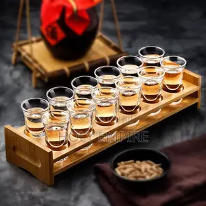 12 Hole Cup Holder With Shot Glasses Set Cocktail Shaker