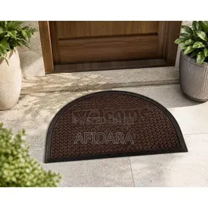 Half-Round Rubber Fabric Welcome Door Mat Footprint