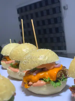 Premium Burger With Meat Fries