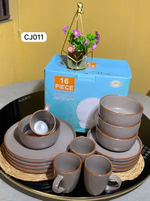 16 Pieces Gray Ceramic Dinner Sets