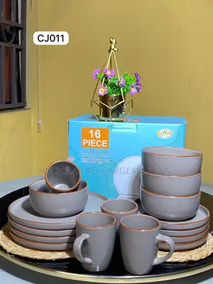 16 Pieces Gray Ceramic Dinner Sets