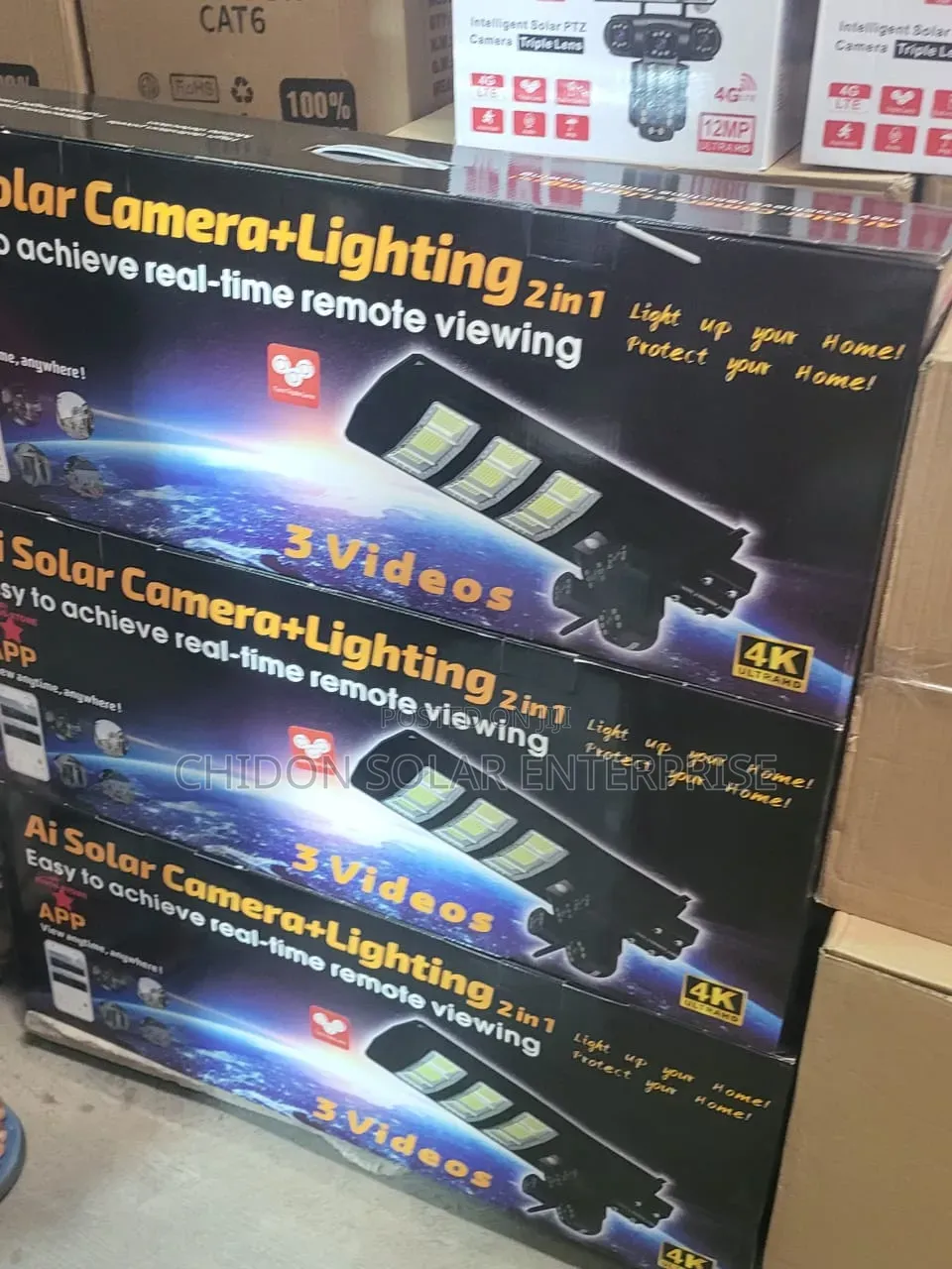 4-Lens Solar Security Camera Street Light