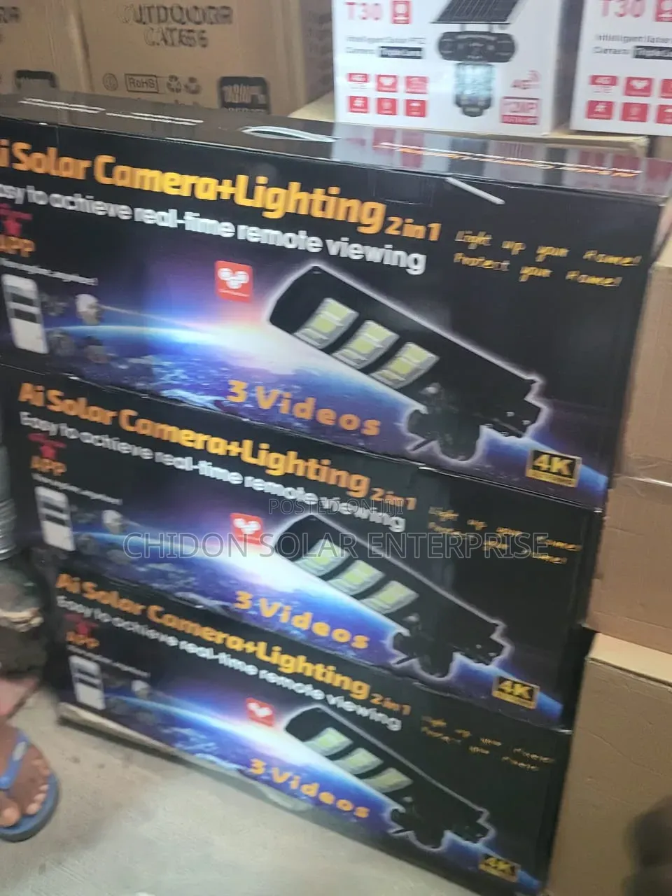 4-Lens Solar Security Camera Street Light