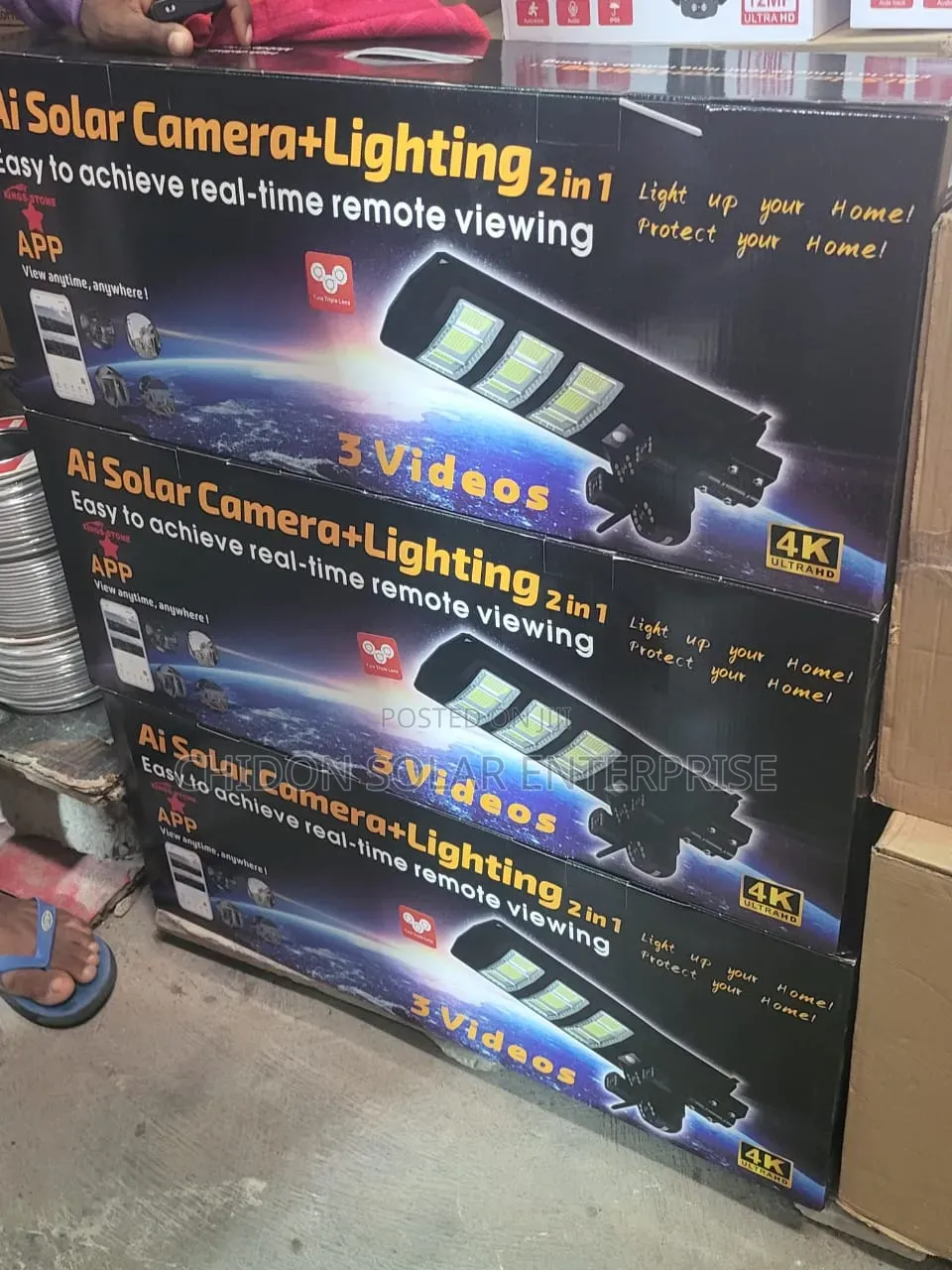 4-Lens Solar Security Camera Street Light